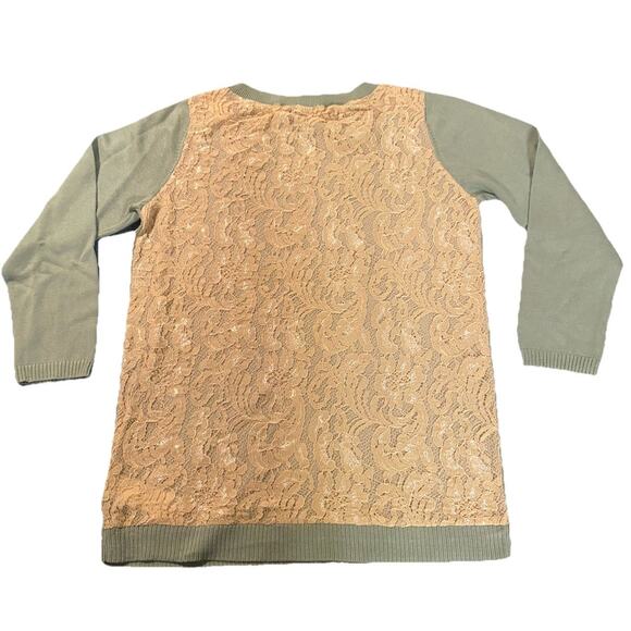 LINEA by Louis Dell'Olio Green Sweater Lace Back XXS elegant Feminine Lined NWT - Picture 4 of 10